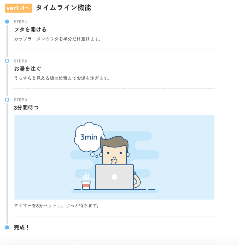 WordPressテーマブログ：タイムラインショートコード