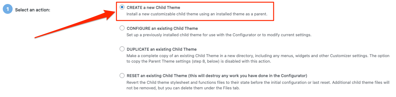 Child Theme Configurater 新規スタイル